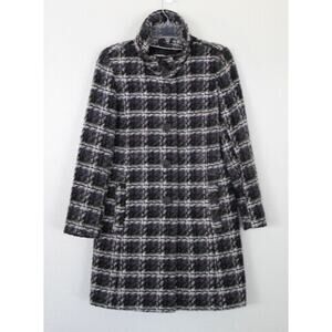 Vintage Via Spiga Wool Blend Womens Coat Y2K Size 4 fits 6 Plaid Lined Warm